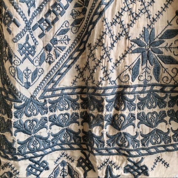 JOHNNY WAS * EUC Embroidered Silk Panel Shirt - Picture 5 of 6